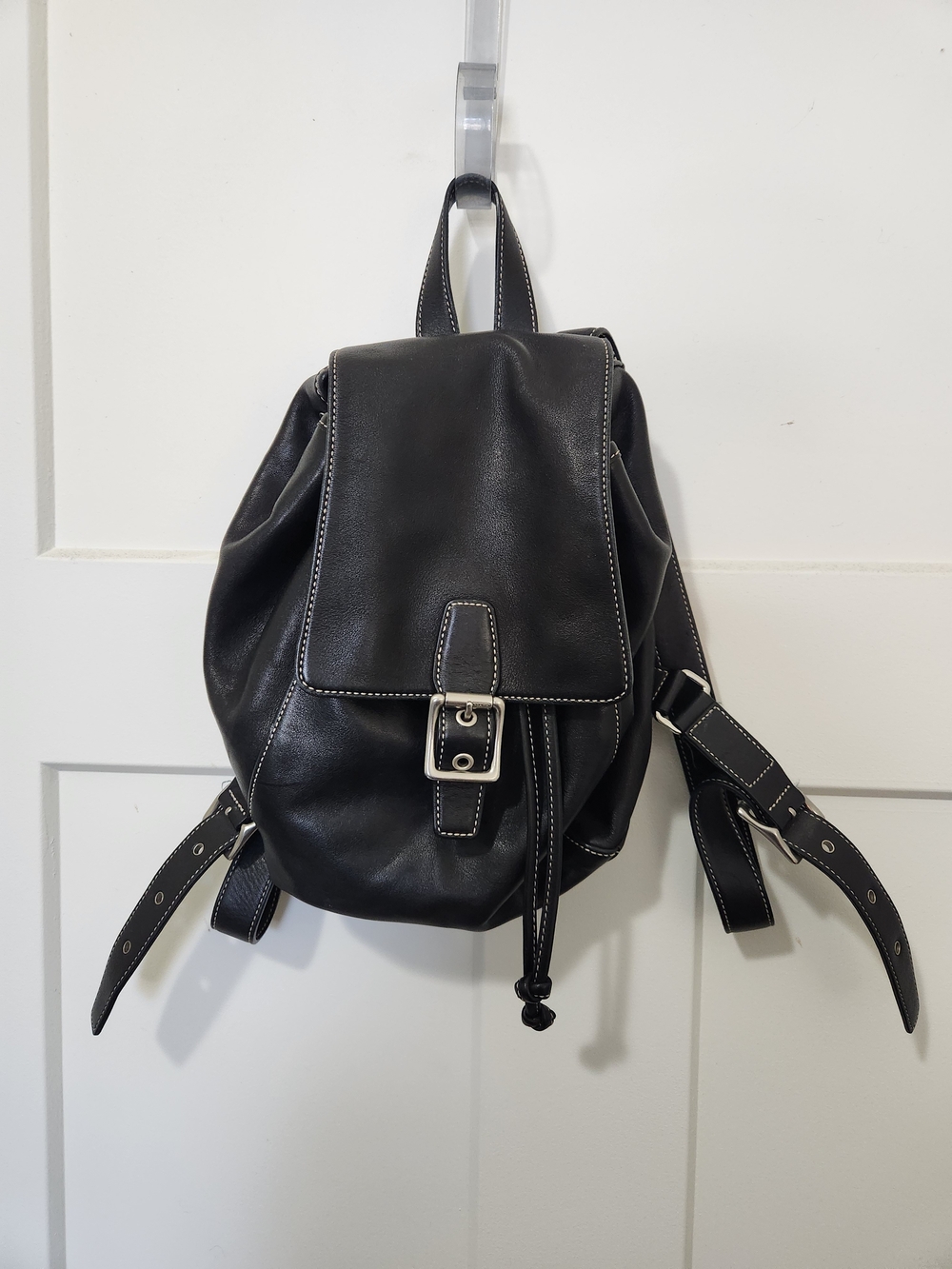 Coach Vintage 9569 Legacy Black Leather Drawstring Mini Backpack